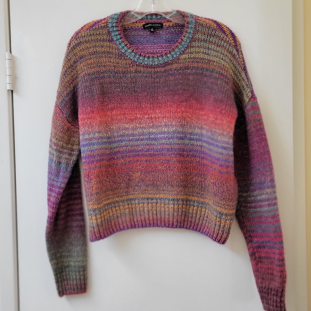 Kendall & Kylie Multicolor Crew Neck Sweater